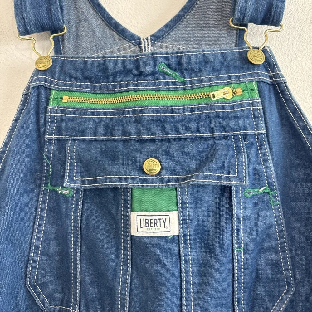 Liberty Bib Overalls Mens 36x32 Carpenter Farmer Work Blue Denim Adjustable